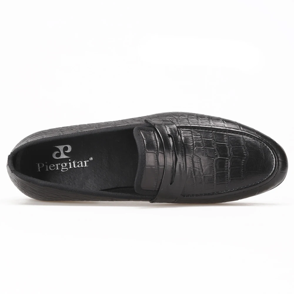 Piergitar/Новинка 2018 года Мужская обувь из натуральной кожи с тиснением под крокодила