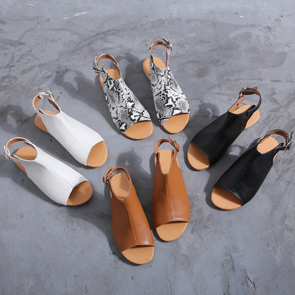 Сандалии SAGACE женские с открытым носком Повседневная модная обувь на плоской