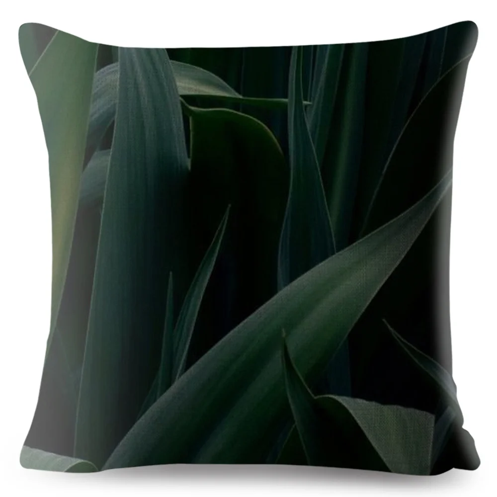 Nordic Стиль темно зеленые листья Чехлы для диван автомобилей Home Decor тропические