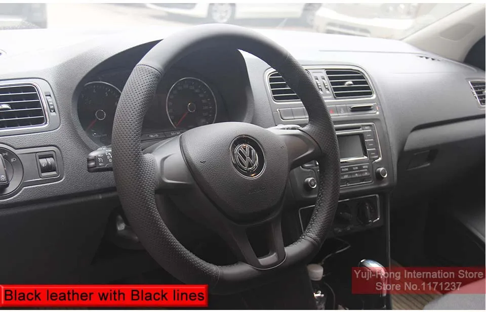 Yuji-Hong Чехлы рулевого колеса автомобиля чехол для Volkswagen VW Golf 7 верхний слой из натуральной коровьей кожи сшитый вручную чехол