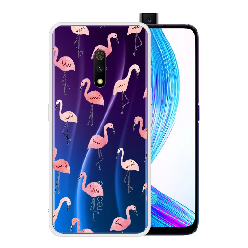 Мягкий силиконовый прозрачный чехол из ТПУ для OPPO Realme XT 5 Pro X2 X Lite 3 F11 F7 F5 F9 Find Flamingo |