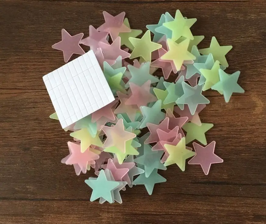 Наклейка на стену идеи для рождественского подарка 100/пакет ПВХ Светящиеся