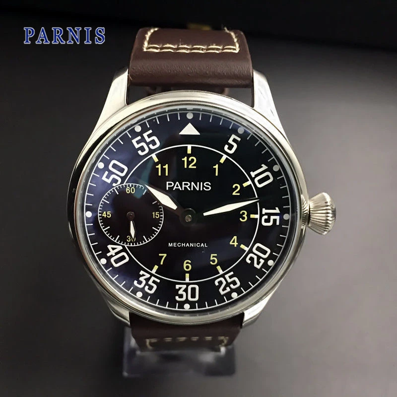 Часы мужские механические 44 мм с ремешком из натуральной кожи|strap strap|strap watch strapstrap