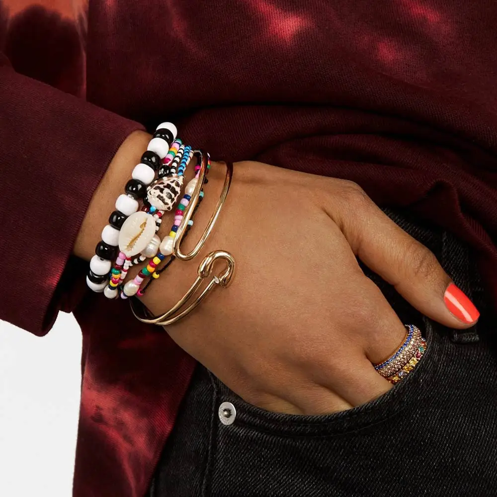 Ladyfirsy 2019 новые богемные семя Набор браслетов с бусами женские ювелирные изделия