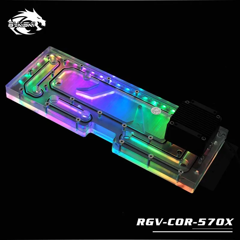 Bykski водный охладитель водной плиты для CORSAIR 570X Case, RBW(5 V), подходит для водяного охлаждения здания - Цвет лезвия: 12V Waterway plate