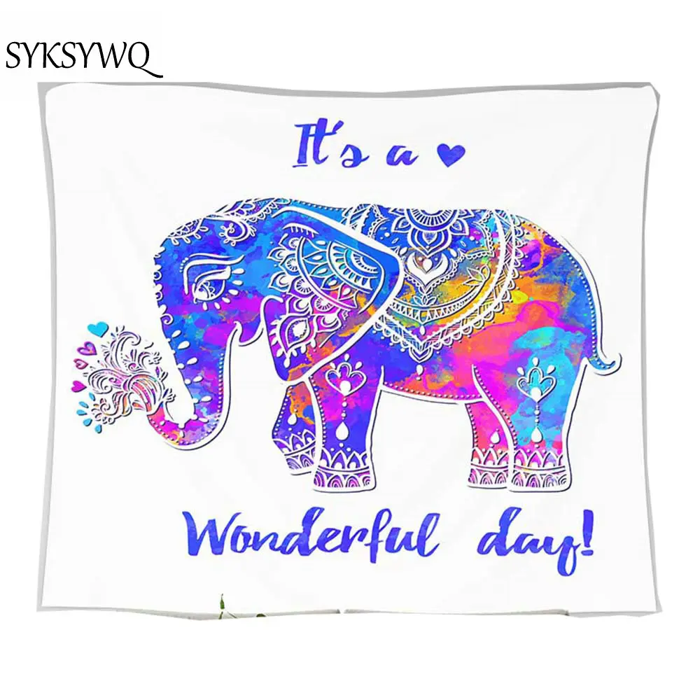 Красочные Слон настенное одеяло гобелен Настенное подвесное на заказ красивое