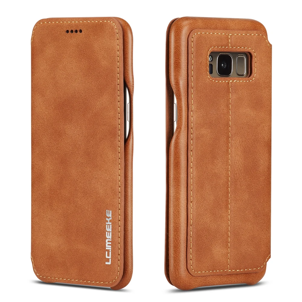 Кожаный флип чехол на магните для Samsung Galaxy S8 Plus кошелек с отделением карт samsung s8