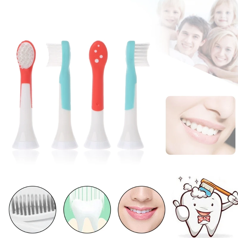 4 шт. детские головки для Philips Sonicare Kids HX6034 замена электрической зубной щетки