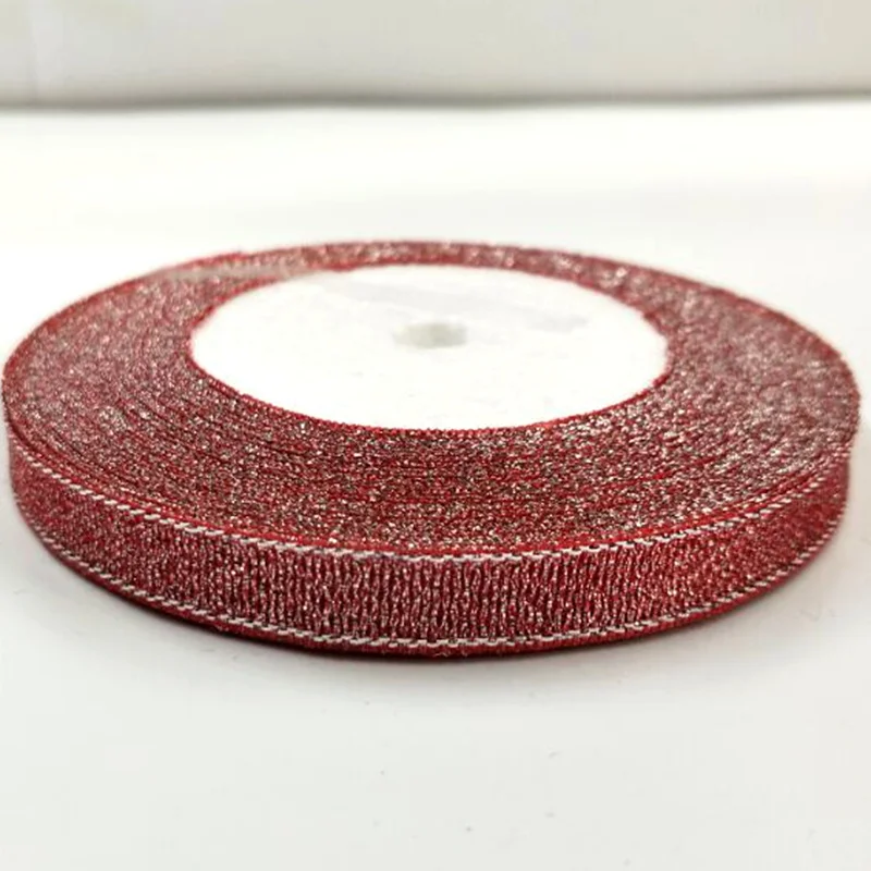 3/"(10 мм) 25 ярдов золотые металлические блестящие ленты DIY рукоделие швейная ткань Свадебные принадлежности Рождественская вечеринка декоративно-упаковочная лента
