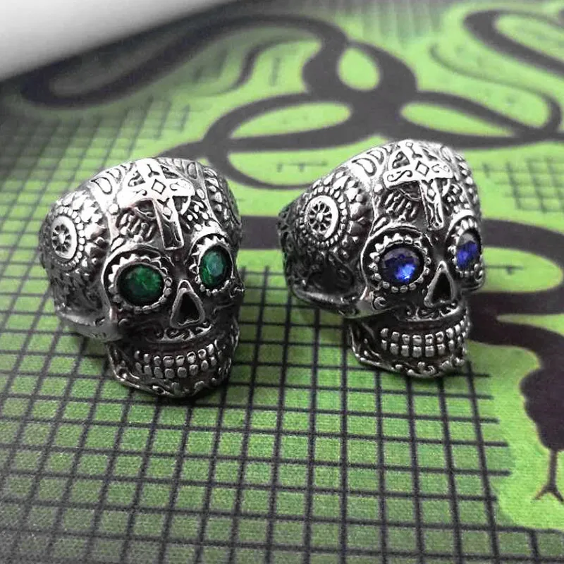 KLDY нержавеющая сталь Череп камень кольцо байкер металлическое Высокое качество
