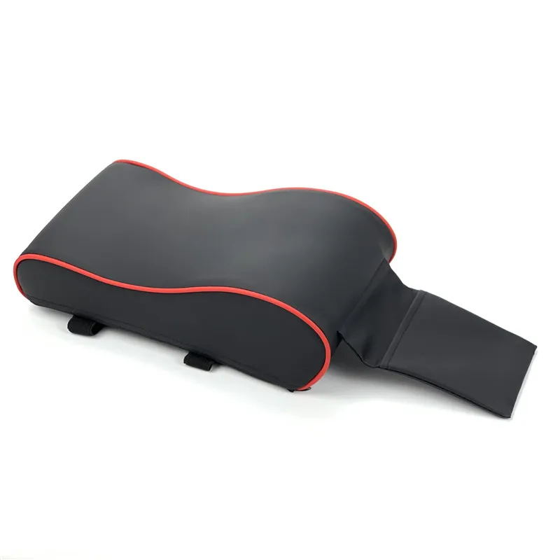 Black With Red Кожаный автомобильный подлокотник, универсальный автомобильный подлокотник, автомобильная центральная консоль, подлокотник для сиденья, защитный автомобильный Стайлинг - Название цвета: Black With Red