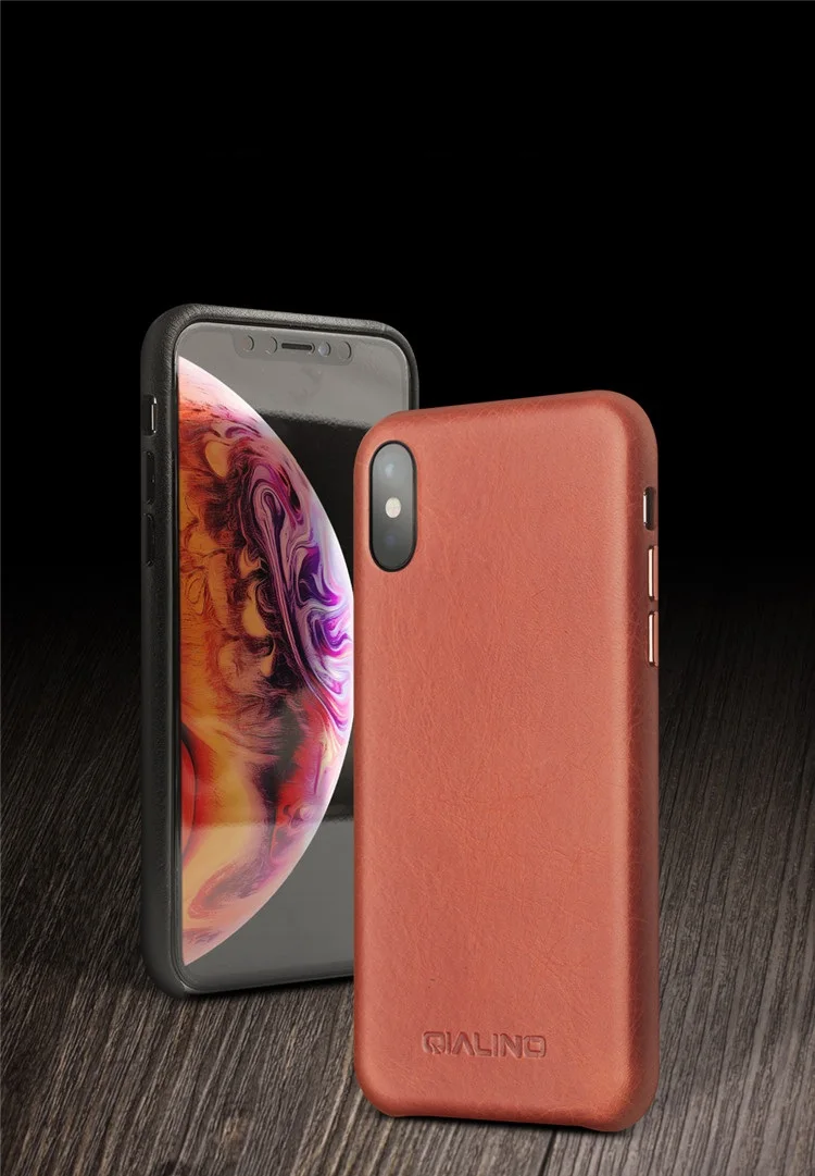 QIALINO чехол для телефона из натуральной кожи для iPhone Xs Max, Роскошный деловой Тонкий чехол-кобура для iPhone max 6,5 Дюймов