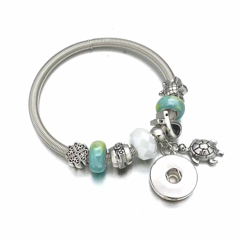 New Arrival Mixed Sale Crystal 182 Bead Fashion 18mm Snap Button Bracelet Interchangeable Charm Jewelry For Women Christmas Gift | Украшения