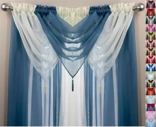 2019 модные однотонные марлевые занавески вуаль полиэфирные все цвета Pelmet Valance