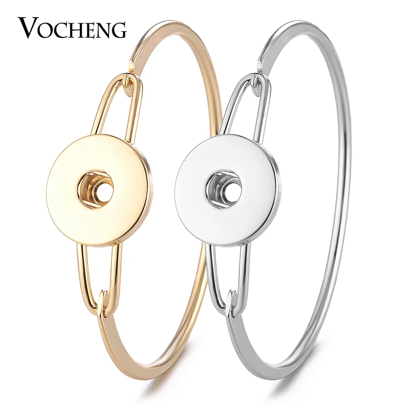 10PCS/Lot Vocheng Snap Jewelry Charms Bangle for Women Copper Material Fit 18mm Button 2 Colors NN-555*10 | Украшения и