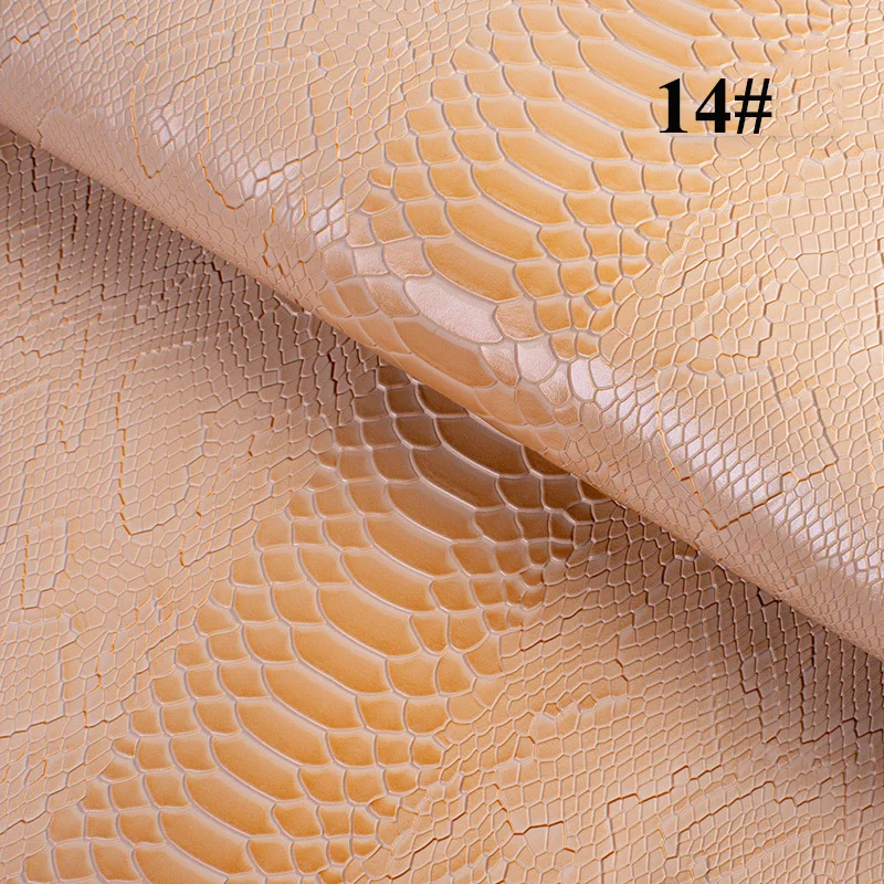 14 light yellow Meetee 45x137 см 1,2 мм Толстая кожаная ткань искусственная синтетическая змеиная кожа ПВХ материал для багажа бумажник ремень DIY Аксессуары - Цвет: 14 light yellow