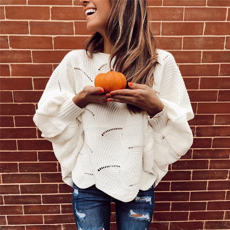 Женские свитера большого размера 12 видов цветов утепленные вязаные пуловеры на