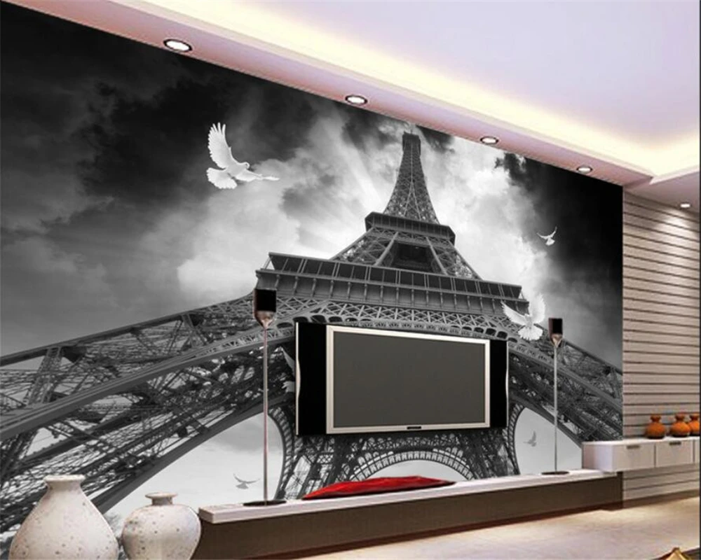 Фото 3D обои beibehang на заказ задний фон для телевизора современный Париж Франция башня