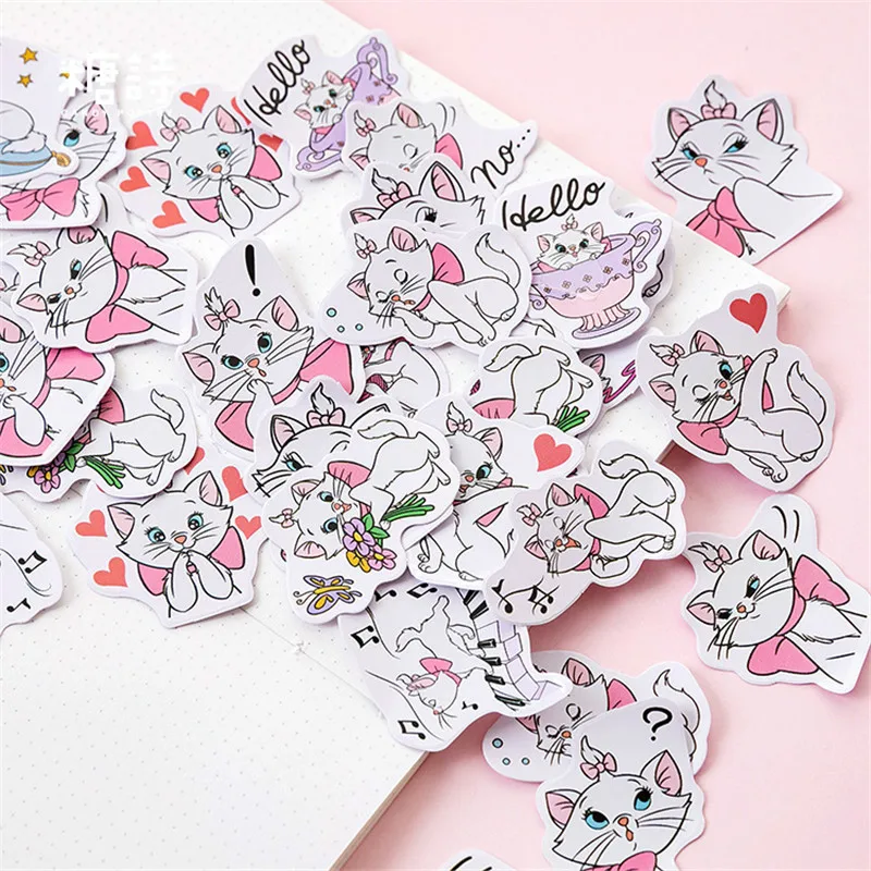 45 шт./компл. kawaii Закладка стильная новая милая кошка узор дневник наклейки