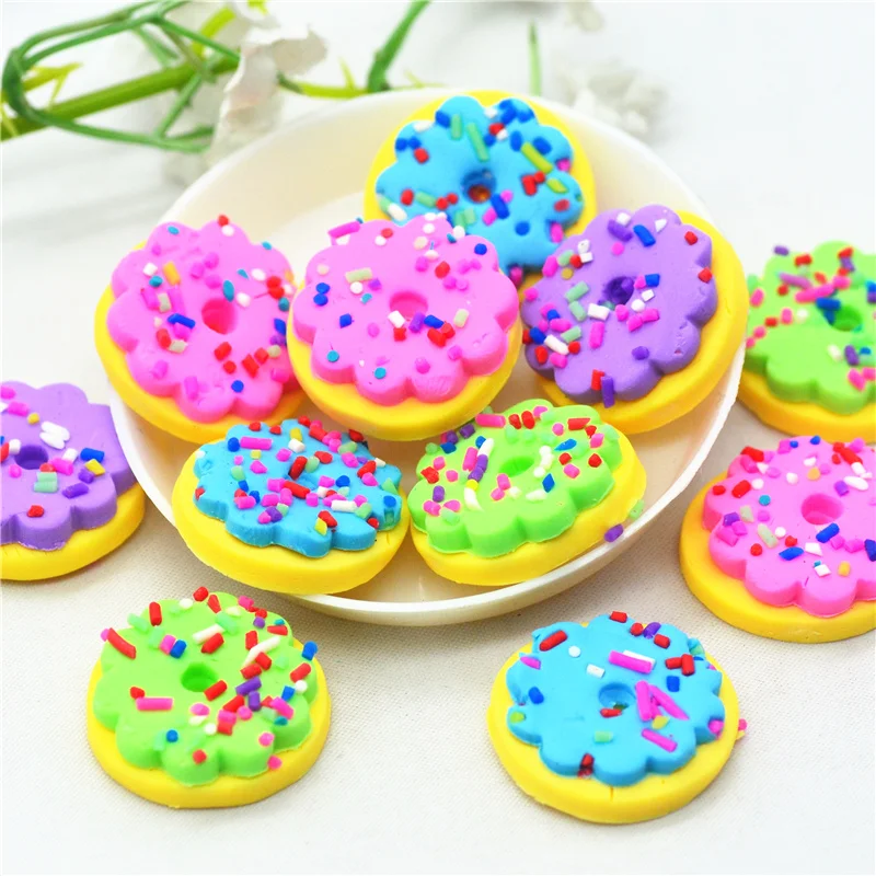 12 шт Полимерная глина пончики Кабошоны кукольный домик торт миниатюрных моделей