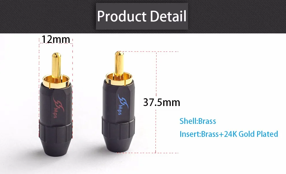 MPS Fish-4B HiFi медь RCA штекер 24 К позолоченный Аудио двойной переходник lotus переходник для динамиков Кабельные усилители