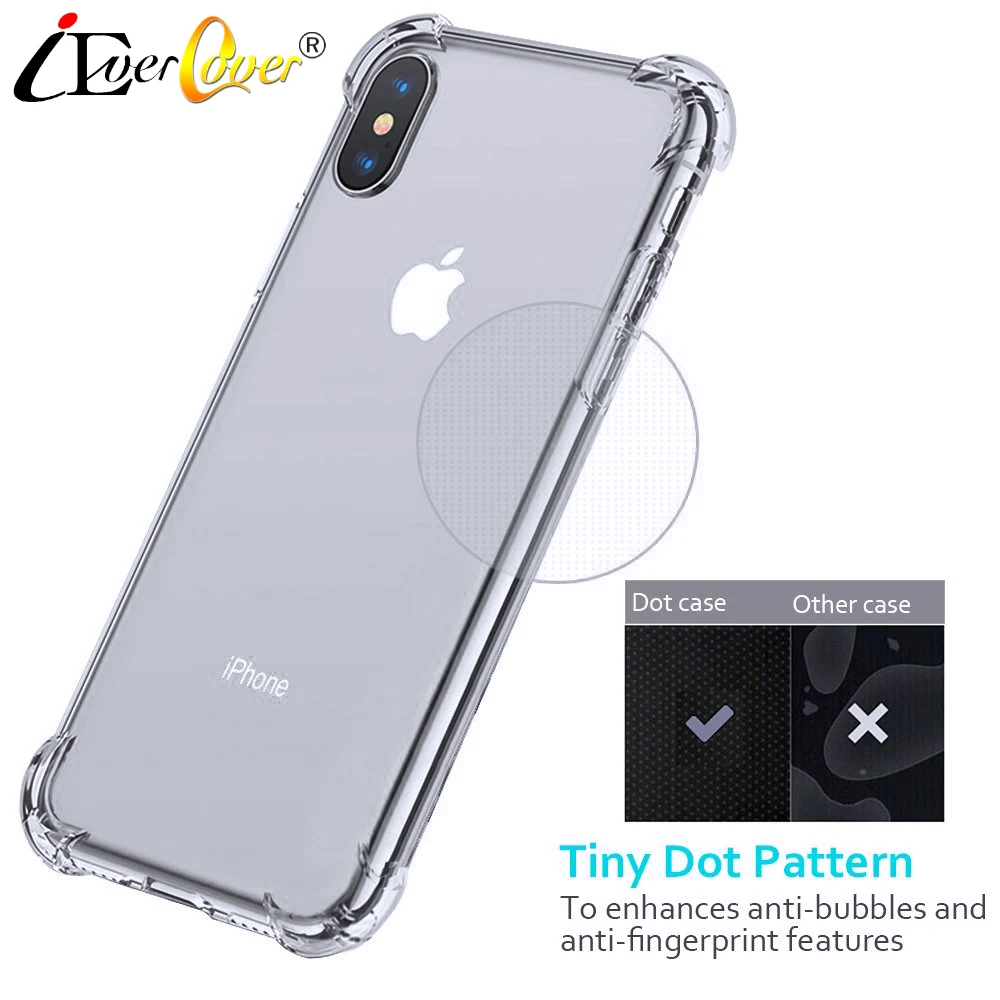 Противоударный кристально прозрачный мягкий чехол из ТПУ для iPhone X XS 5 8 дюймовая