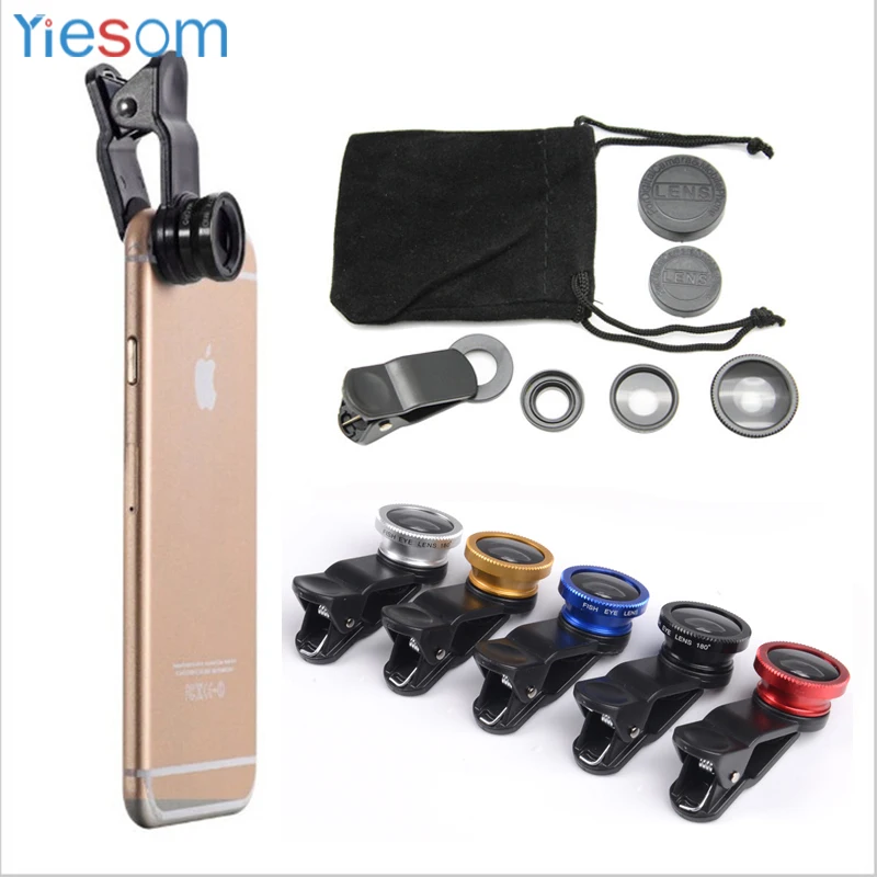 Универсальный 3 в 1 Рыбий глаз + клип рыбий смартфон Объективы для фотоаппаратов