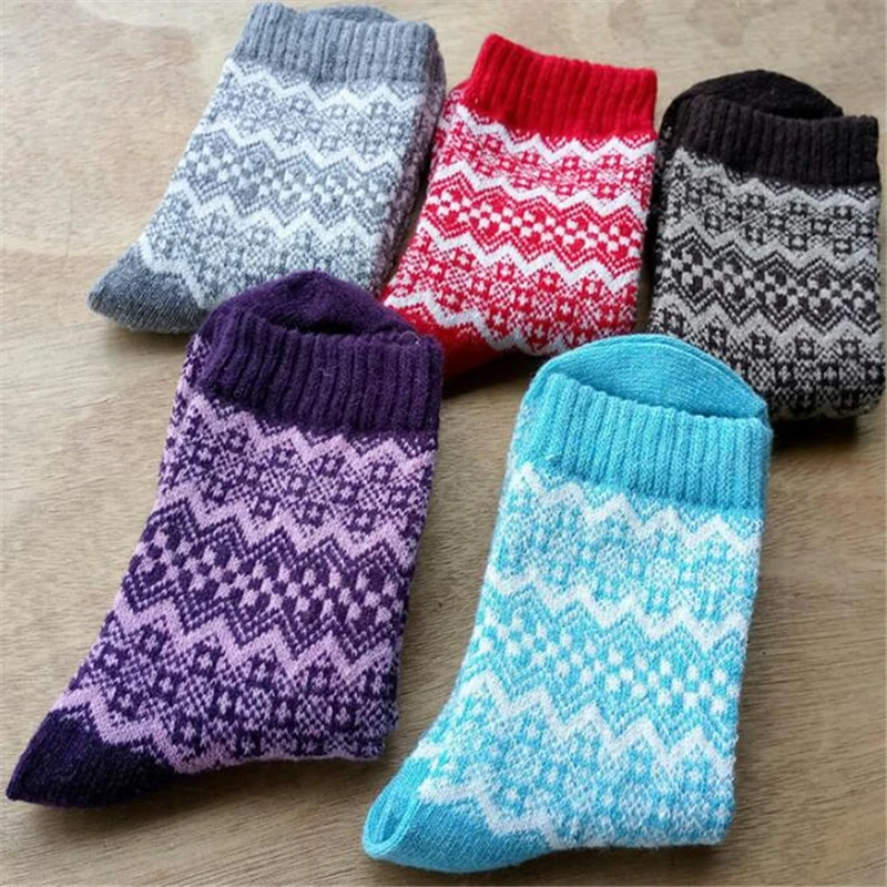 pattern 8 Johnature, 5 пар/лот, женские теплые шерстяные зимние осенние носки, толстые, рождественский подарок, милые японские Мультяшные животные, женские носки - Цвет: pattern 8