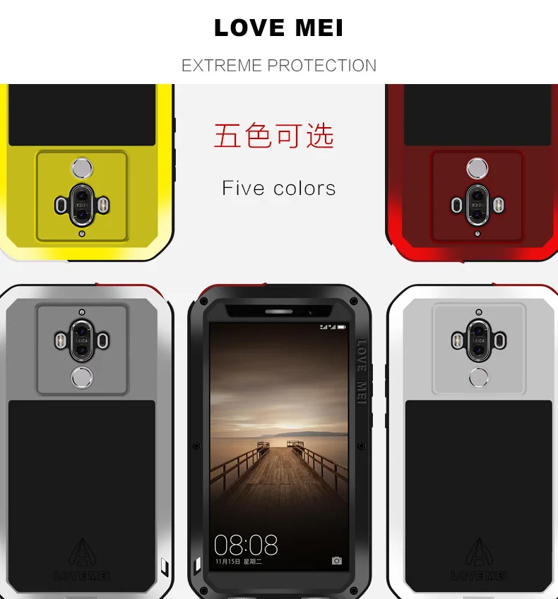 For Huawei Mate 9/Mate 9 Pro Case LOVE MEI Shock Dirt Proof Water Resistant Metal Armor Cover Phone for |