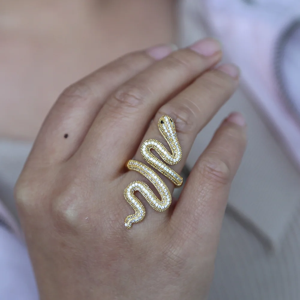 Кольца Crazy Snake готические Модные мужские и женские ювелирные изделия с длинным