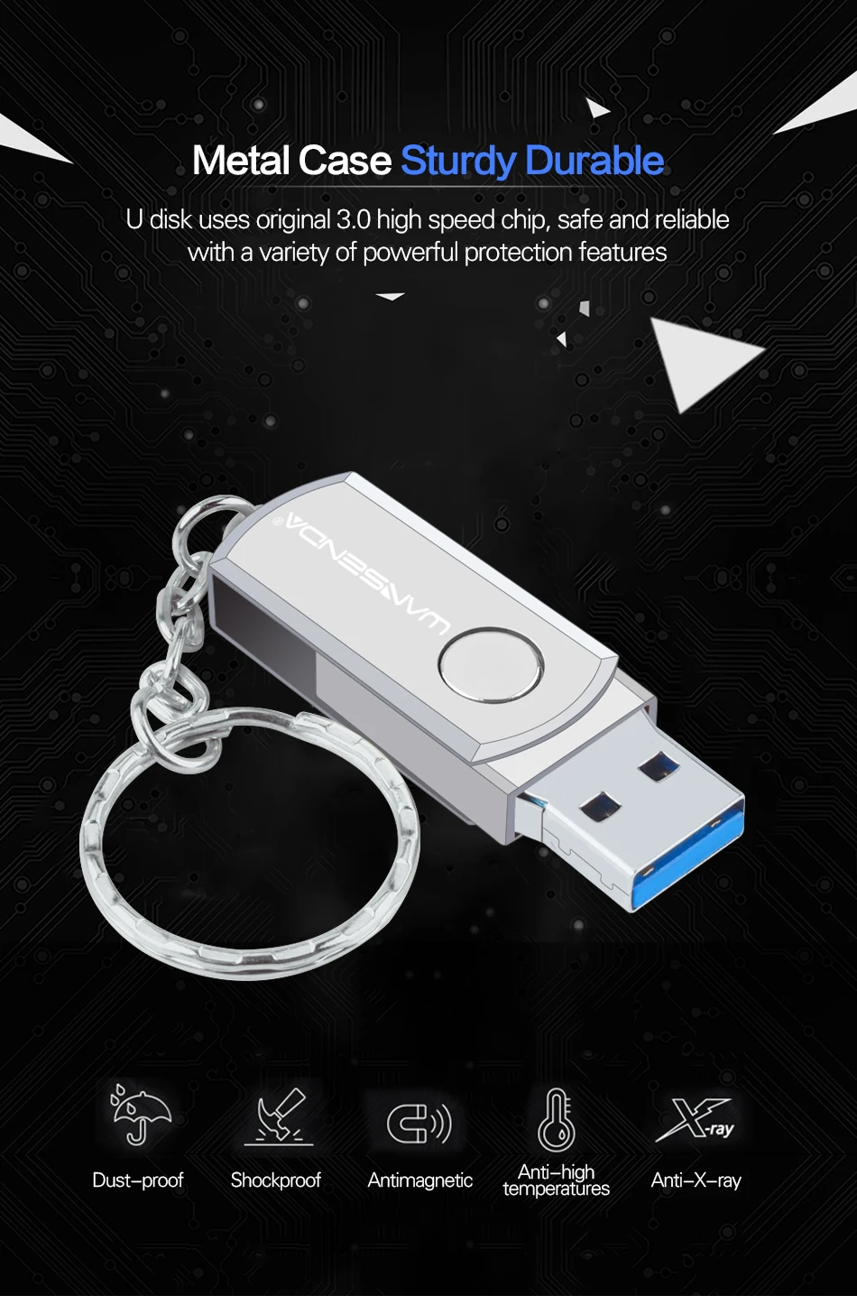 Новинка WANSENDA Usb 3,0 брелок USB флеш-накопитель вращающийся флеш-накопитель 8 ГБ 16 ГБ 32 ГБ 64 Гб 128 ГБ 256 ГБ Флешка USB карта памяти