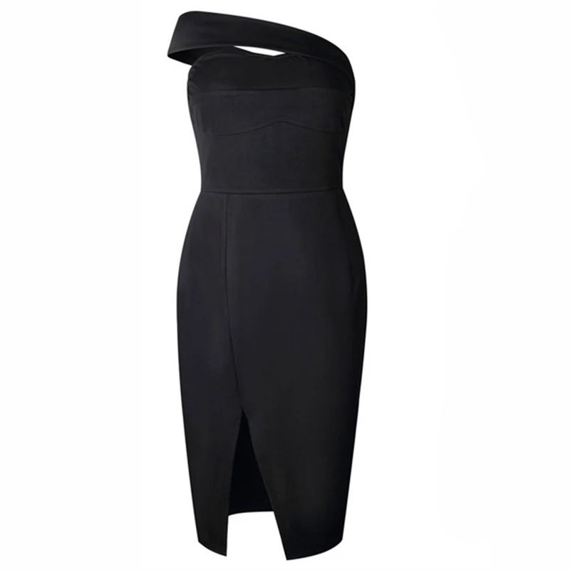 Хит продаж облегающее платье с Боковым Разрезом без бретелек женское