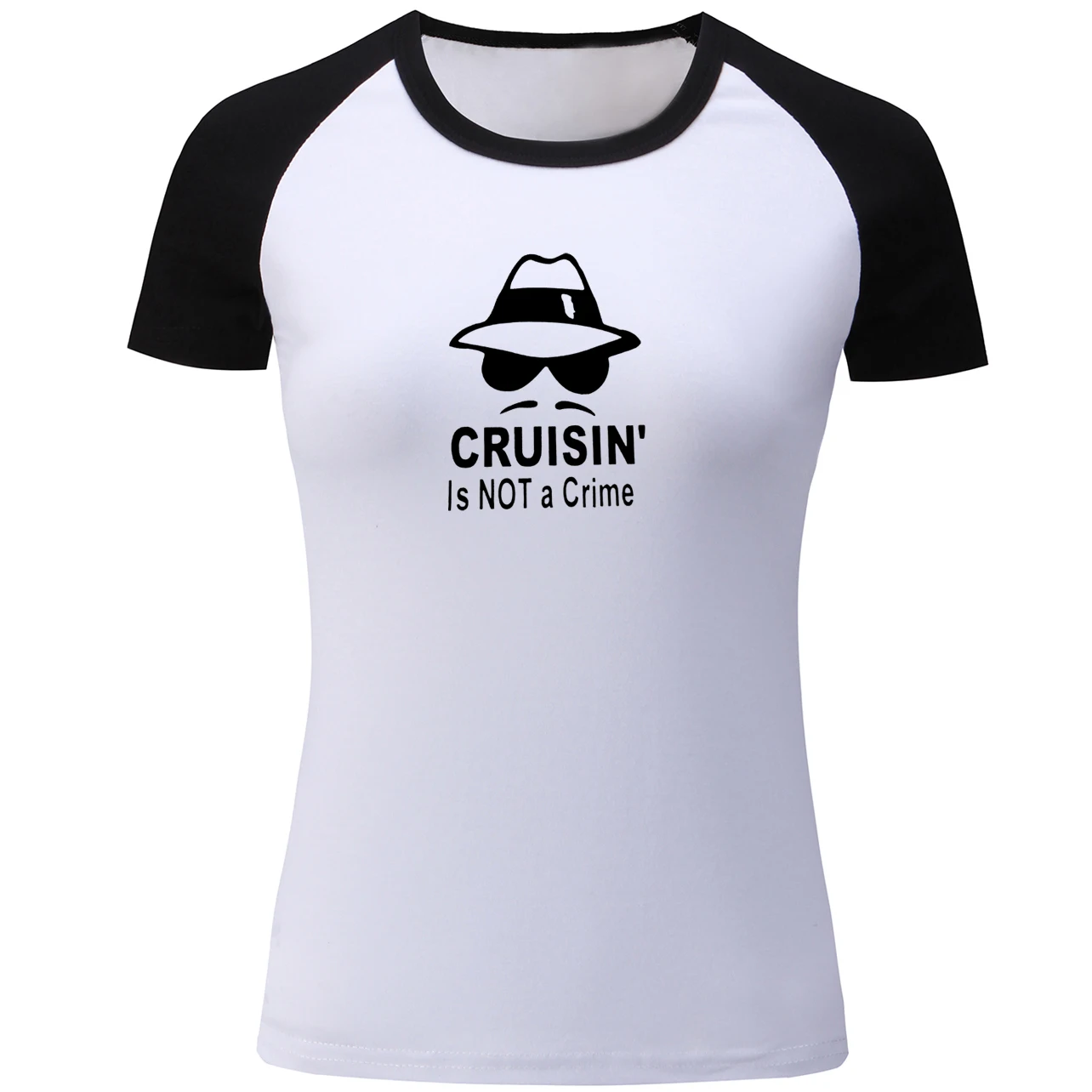 IDzn Cruisin is not a Crime реглан с коротким рукавом забавная футболка для женщин