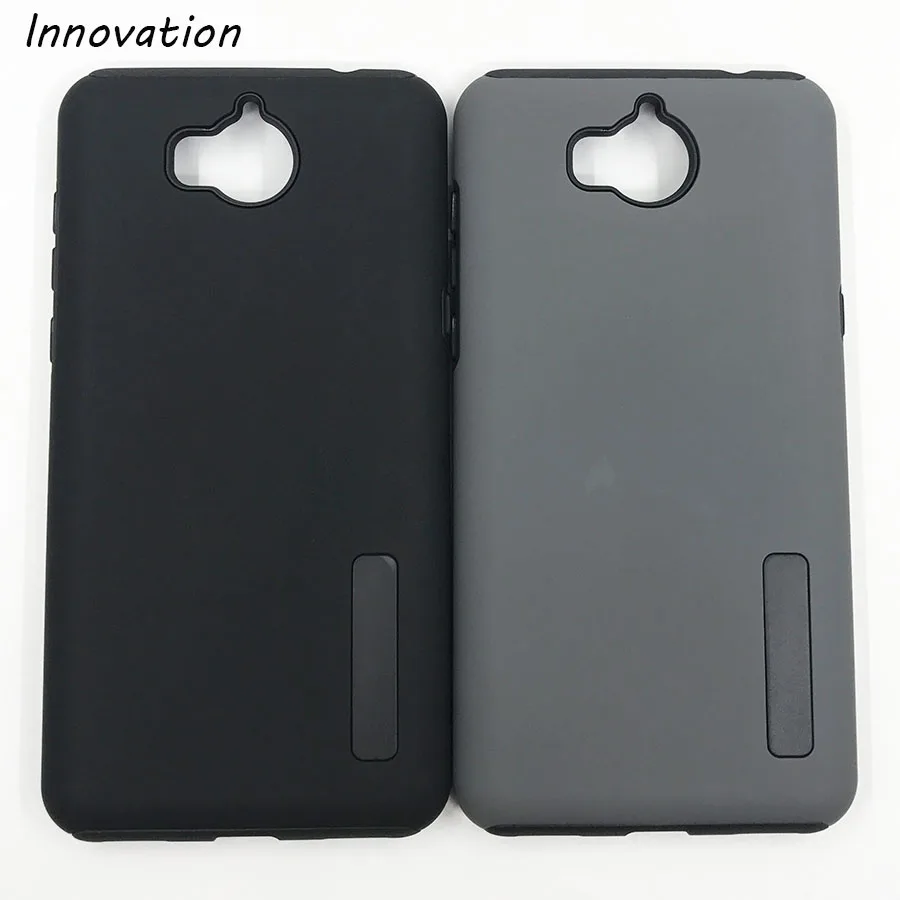 

For Huawei Y5 2017 Case Cover Armor Hybrid Kickstand Anti-knock PC + Silicone TPU Phone Cases For Huawei Y6 2017 Case Back Coque