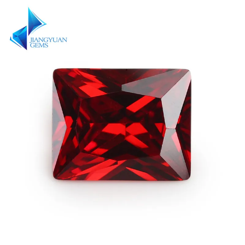 

50Pcs Rectangle Shape 5A+ Garnet Color CZ Stone 3x5-10x12mm Synthetic Gems Cubic Zirconia For Jewelry