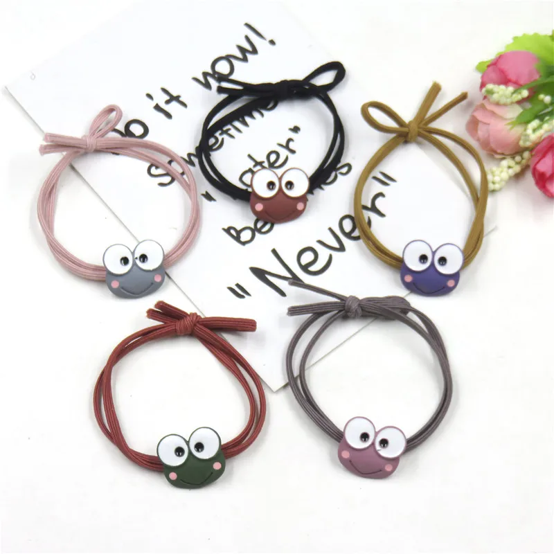 1 шт. новинка эластичные резинки для волос из сплава с большими глазами лягушки
