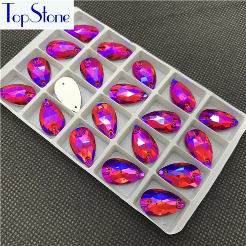 Lt Siam AB TopStone, много цветов, хрустальные стразы для шитья, пришивные камни, стекло для платьев, ювелирных изделий - Цвет: Lt Siam AB