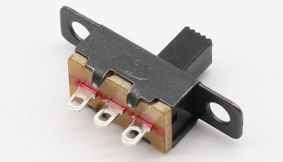 Лидер продаж, 20 штук 5V 0.3A мини Размеры черный SPDT ползунковый Переключатель для небольших DIY Мощность