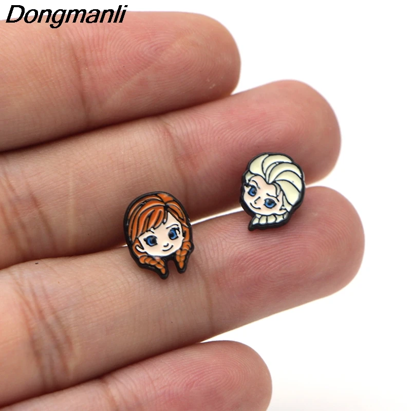 P2579 Dongmanli Мультяшные милые эмалированные Серьги для пирсинга, Мультяшные серьги для женщин, девочек, детей, милые подарки