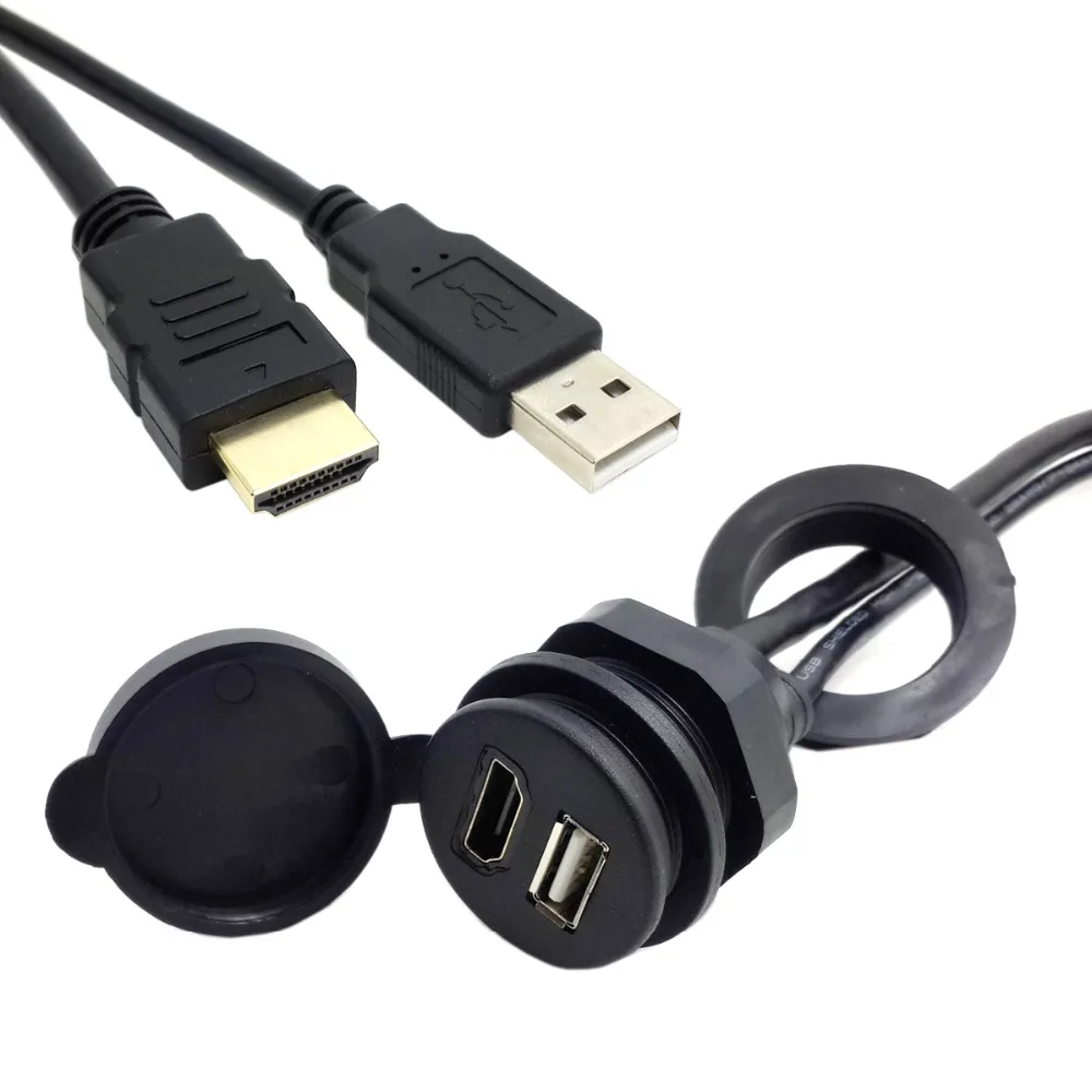 Combo USB 2.0 &amp HDTV HDMI-1.4 Male To Female Extension Cable With Waterproofable Mount Shell 100cm | Компьютеры и офис