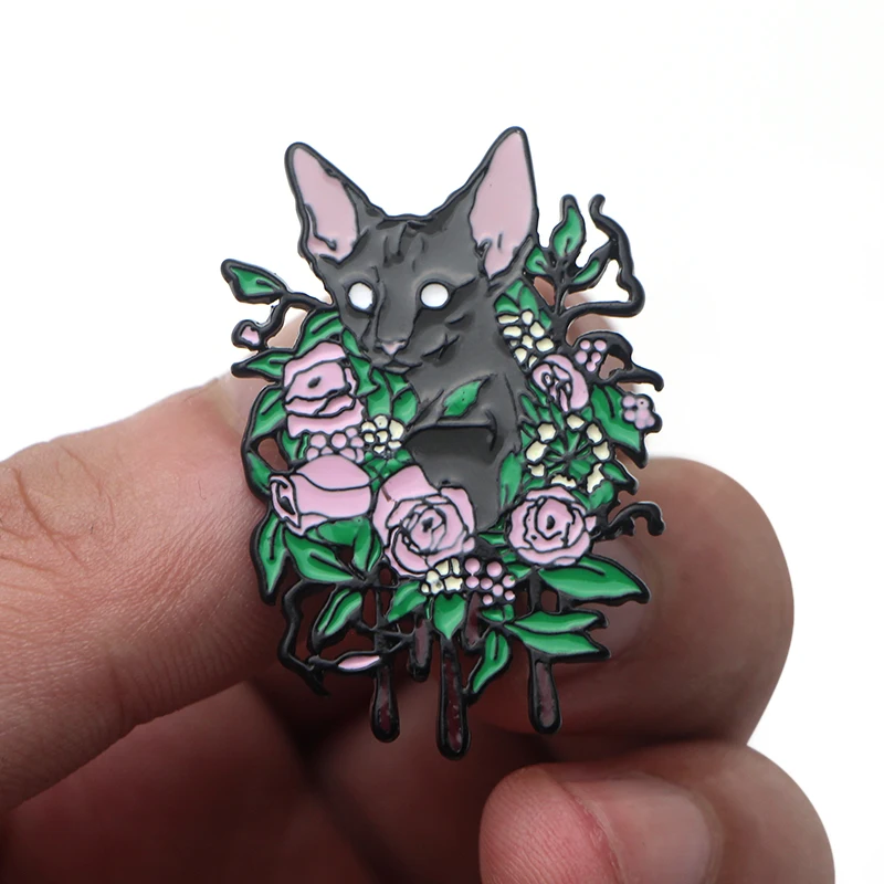 P3695 Dongmanli Sphynx Cat металлические эмалированные булавки и броши для нагрудных штифтов рюкзак сумки значок крутые подарки воротник ювелирные изделия