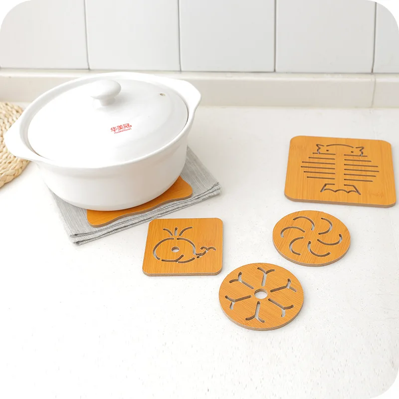 New Japan Style Wooden Bamboo Non-slip Heat Insulation Table Pot Mat Kitchen Decoration Pad Placement Holder F2409 | Дом и сад
