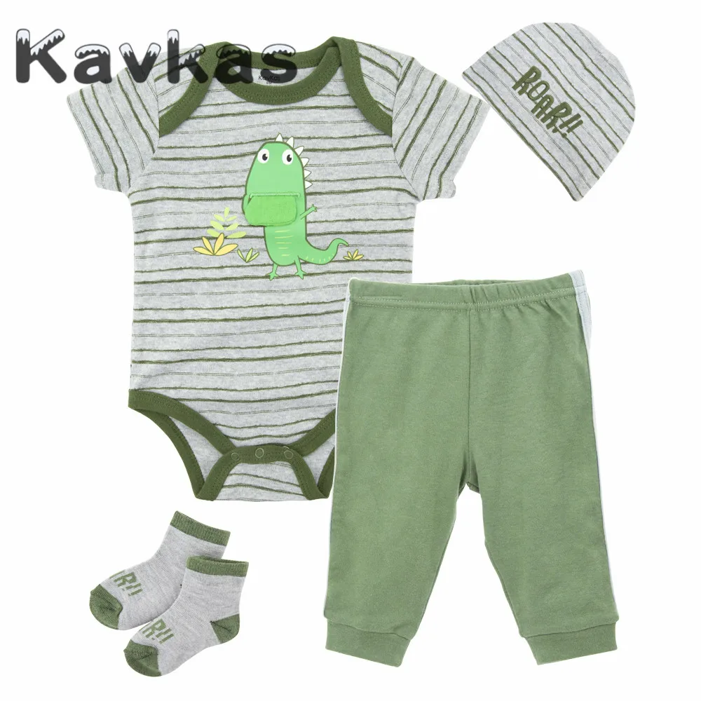 TZ6093 Kavkas/комплект летней одежды для малышей, короткий рукав, хлопок, мультяшный дизайн, детские комбинезоны, Одежда для новорожденных, боди+ штаны+ шапочка/обувь - Цвет: TZ6093