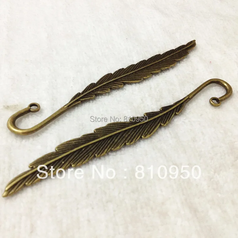 20pcs 116x13mm Metal/Alloy Antique Bronze Big Feather Charms Pendant Jewelry Accessory Findings