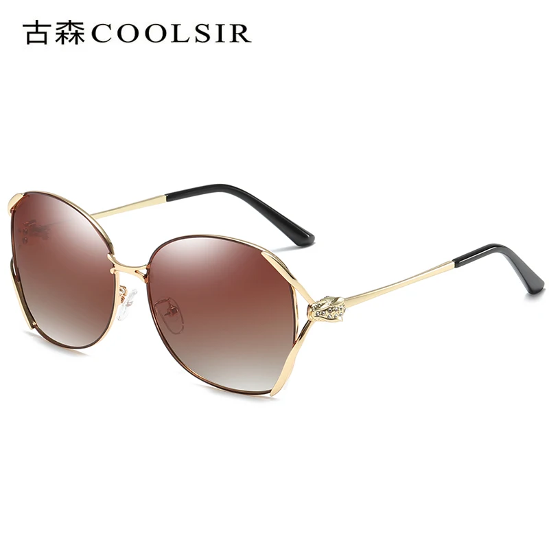 Женские Металлические поляризованные солнцезащитные очки, антибликовые поляризованные солнцезащитные очки для вождения