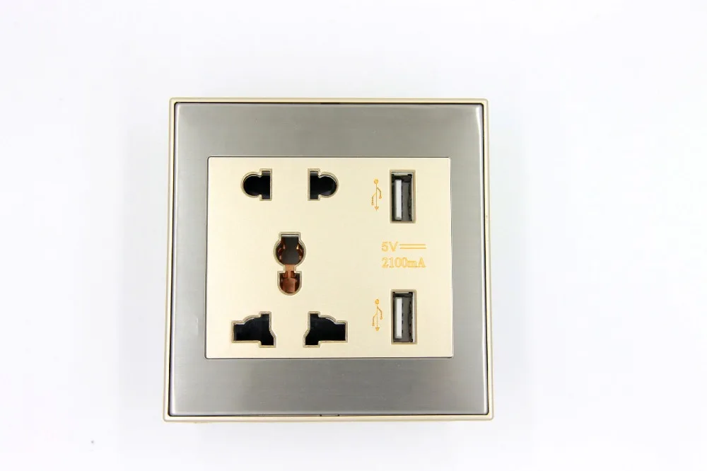 Новое поступление универсальная настенная розетка с 2 портами USB переменный ток