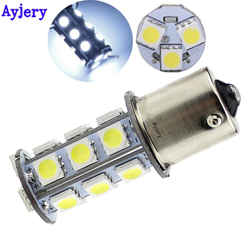 AYJERY 2 шт. 12V 1156 BA15S 1157 BAY15D 5050 18 SMD светодиодный лампы поворота сигнал обратный задний