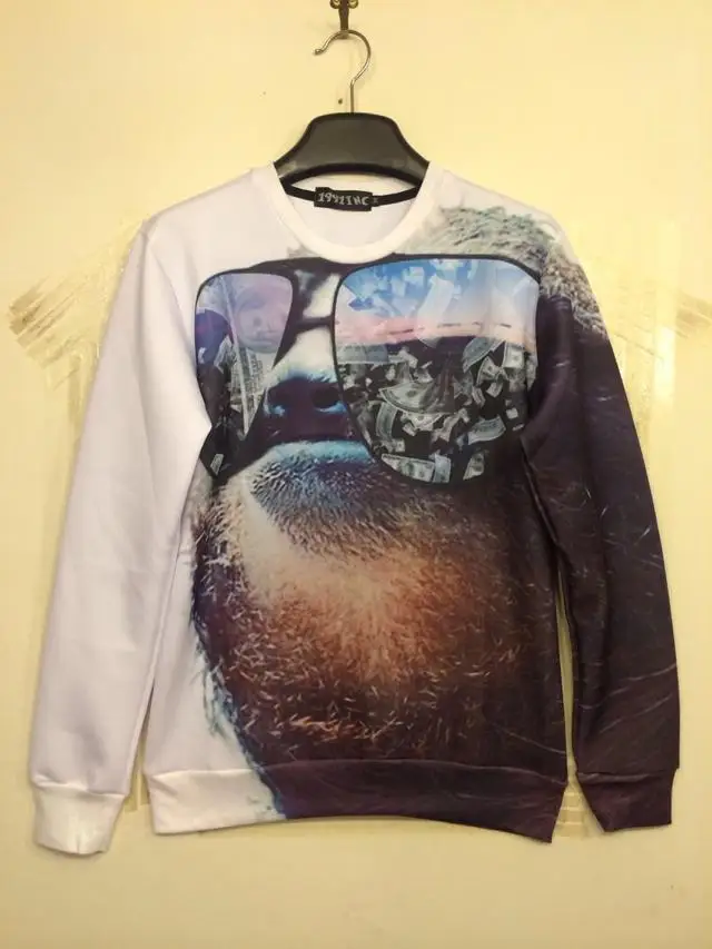 [ Отдельное животное тема ] марка одежда 2016 Новый стиль 3D печать обезьяна в темных