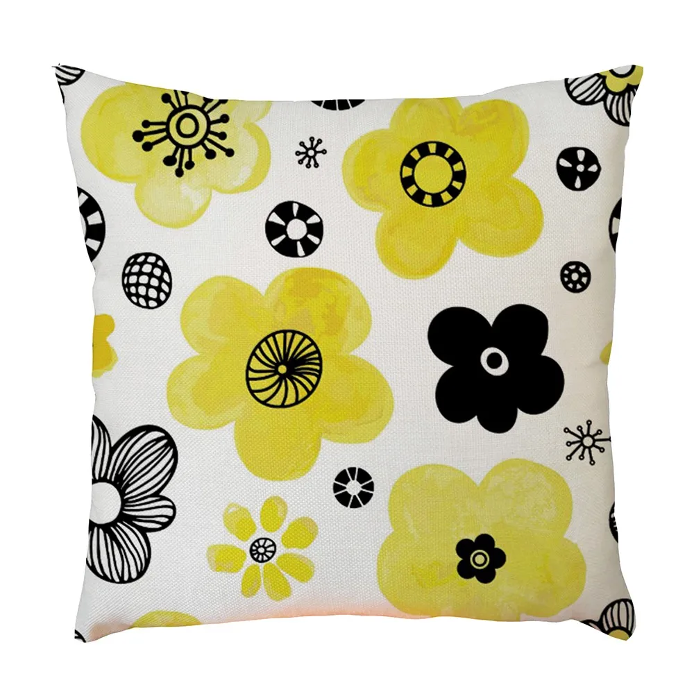 Наволочка из полиэстера с желтым узором Рождественская декоративная наволочка