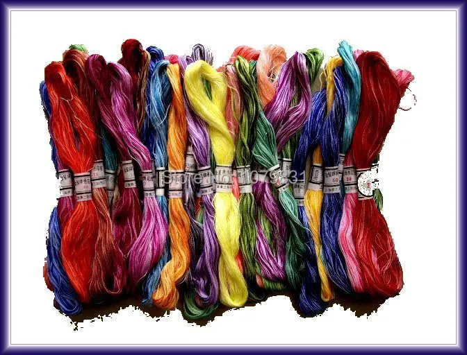 Мерсеризованные хлопковые шелковые нити для вышивки крестиком 40 разных цветов |